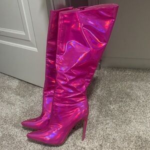 Stylish Pink Knee-High Women's Boots
